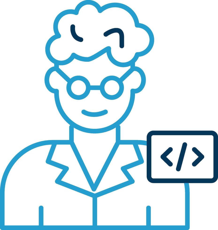 Programmer Line Blue Two Color Icon vector