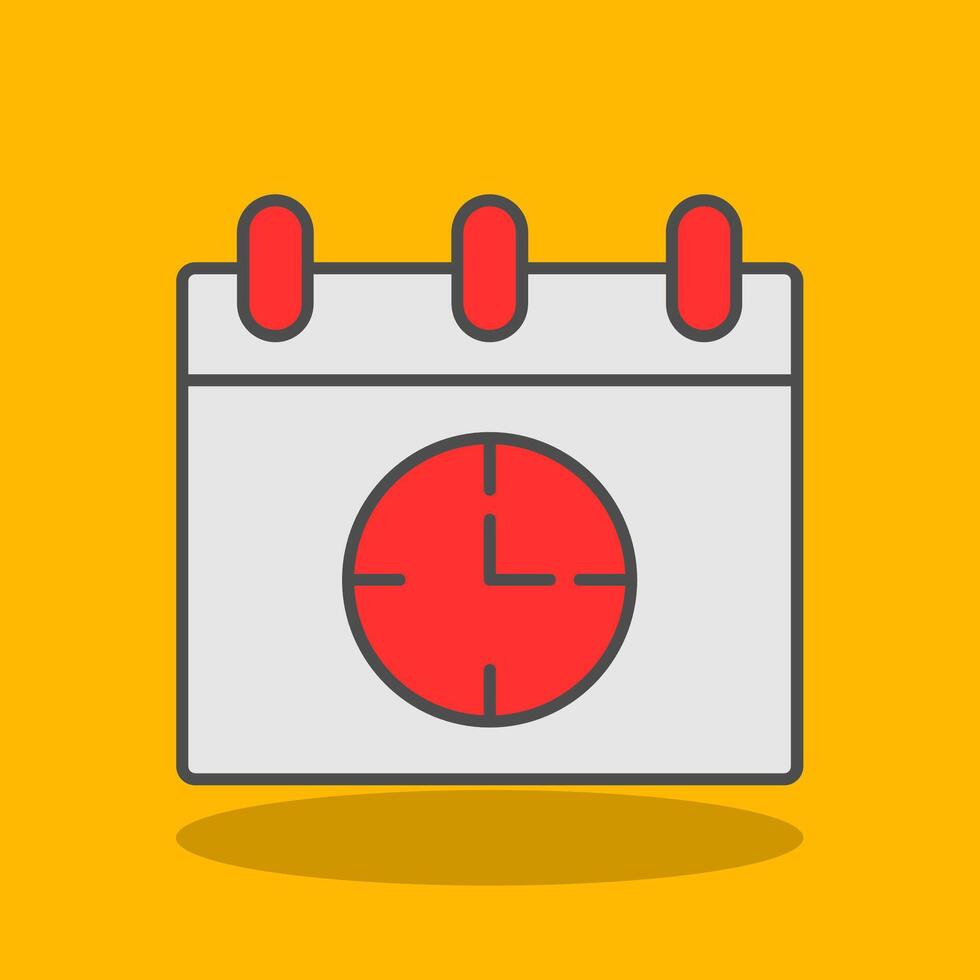 Time Management Filled Shadow Icon vector