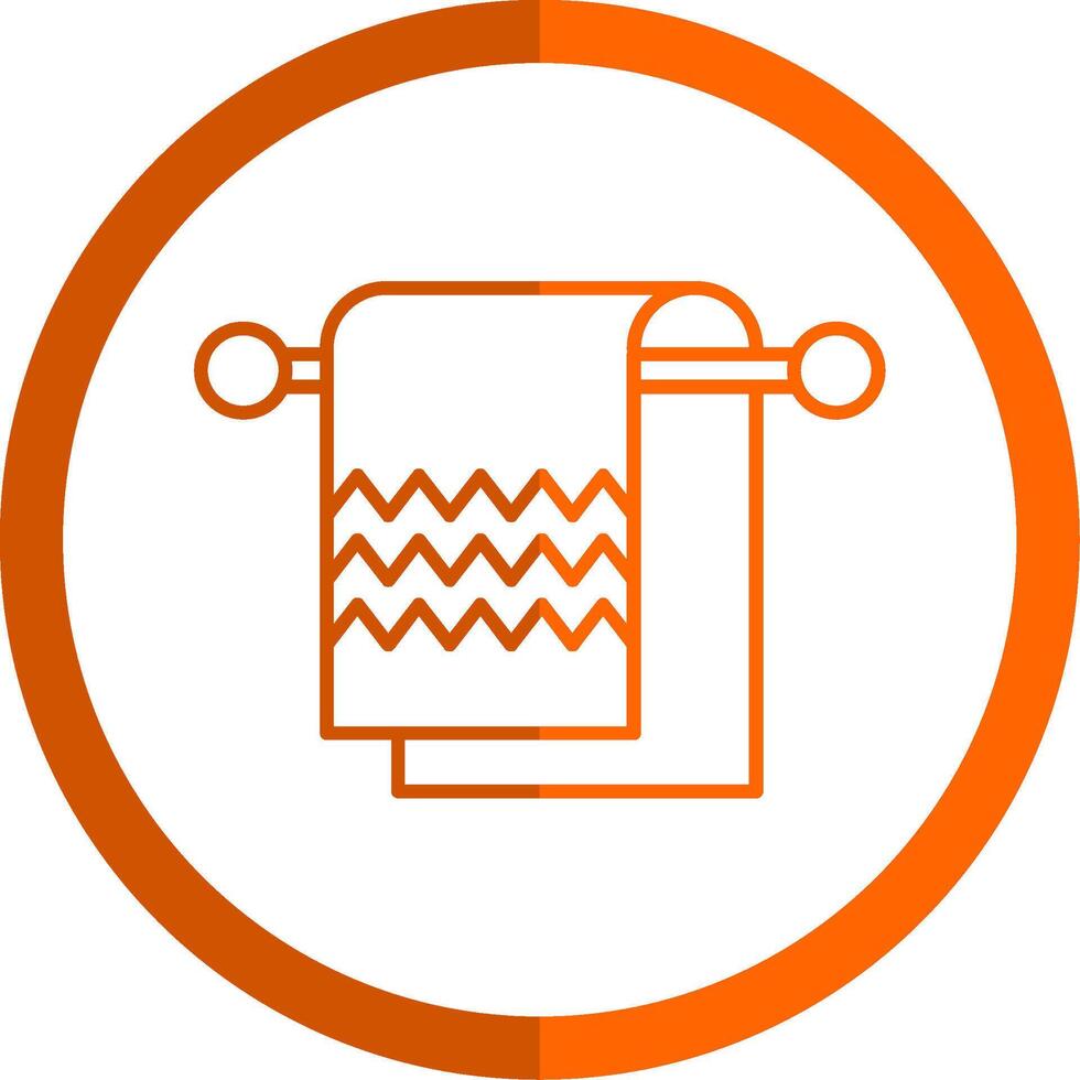 toalla línea naranja circulo icono vector