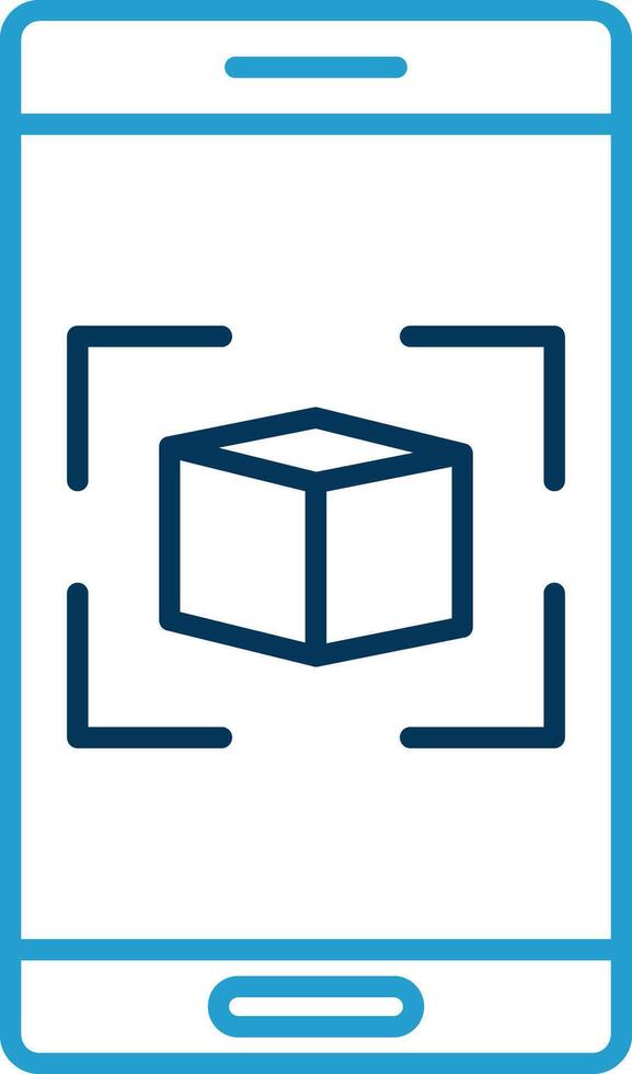 Augmented Reality Line Blue Two Color Icon vector