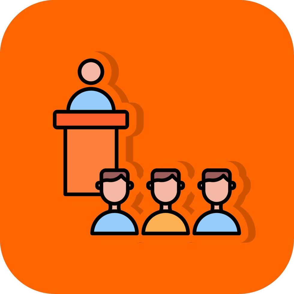 Business Class Filled Orange background Icon vector