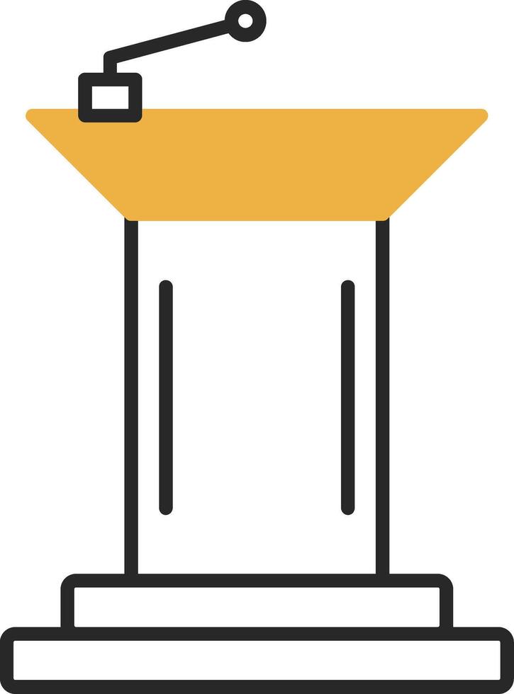 Podium Skined Filled Icon vector