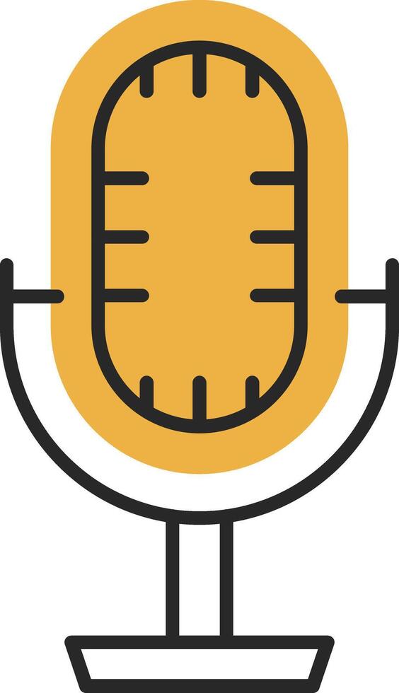 Studio Microphone Skined Filled Icon vector