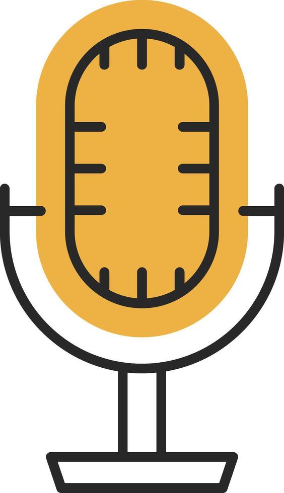 Studio Microphone Skined Filled Icon vector