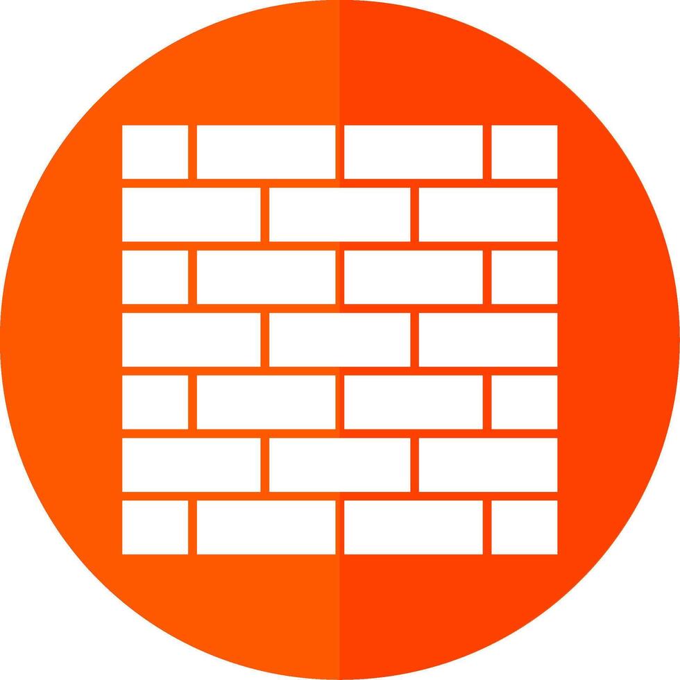 Brickwall Glyph Red Circle Icon vector