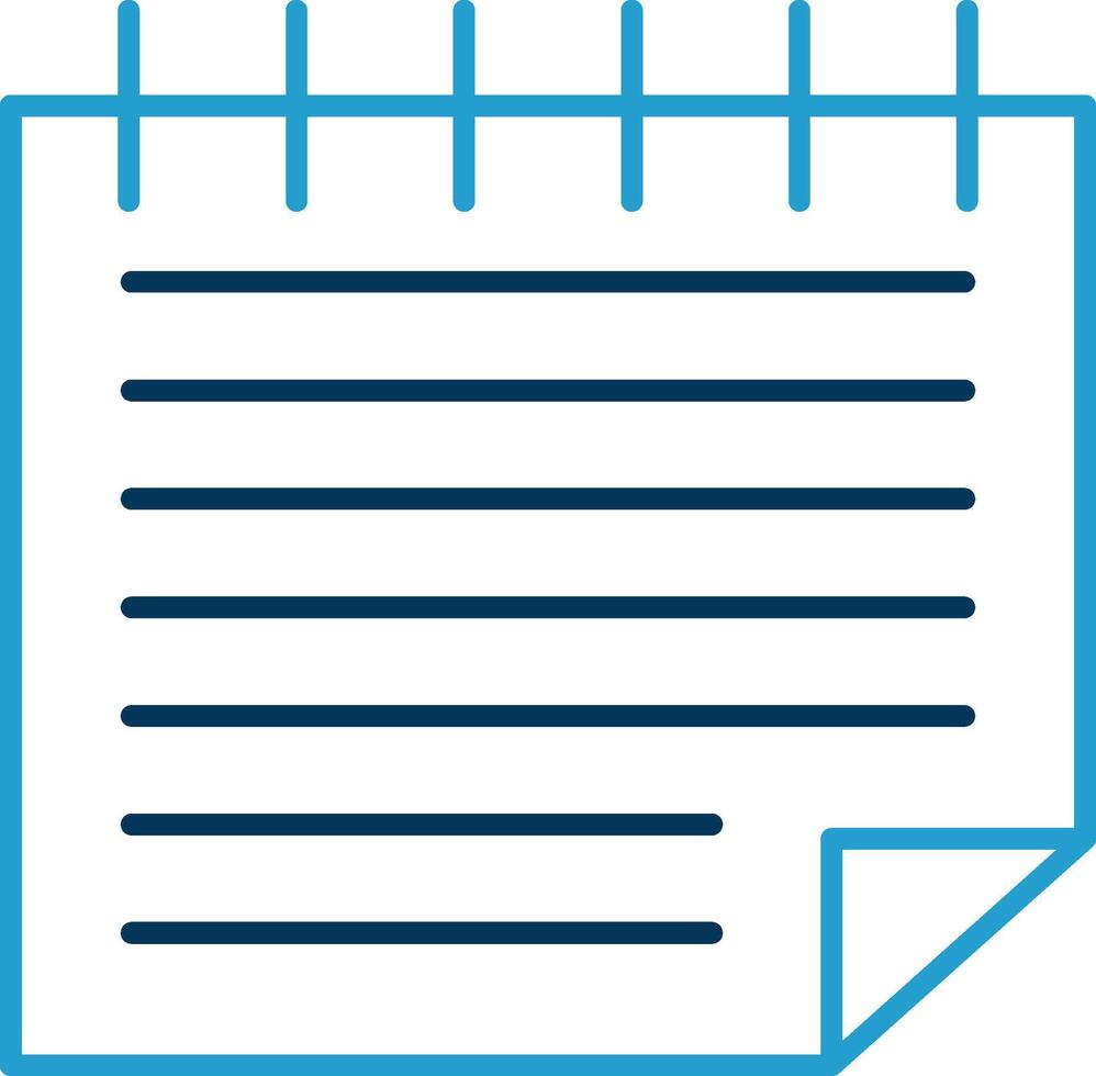 Notes Line Blue Two Color Icon vector