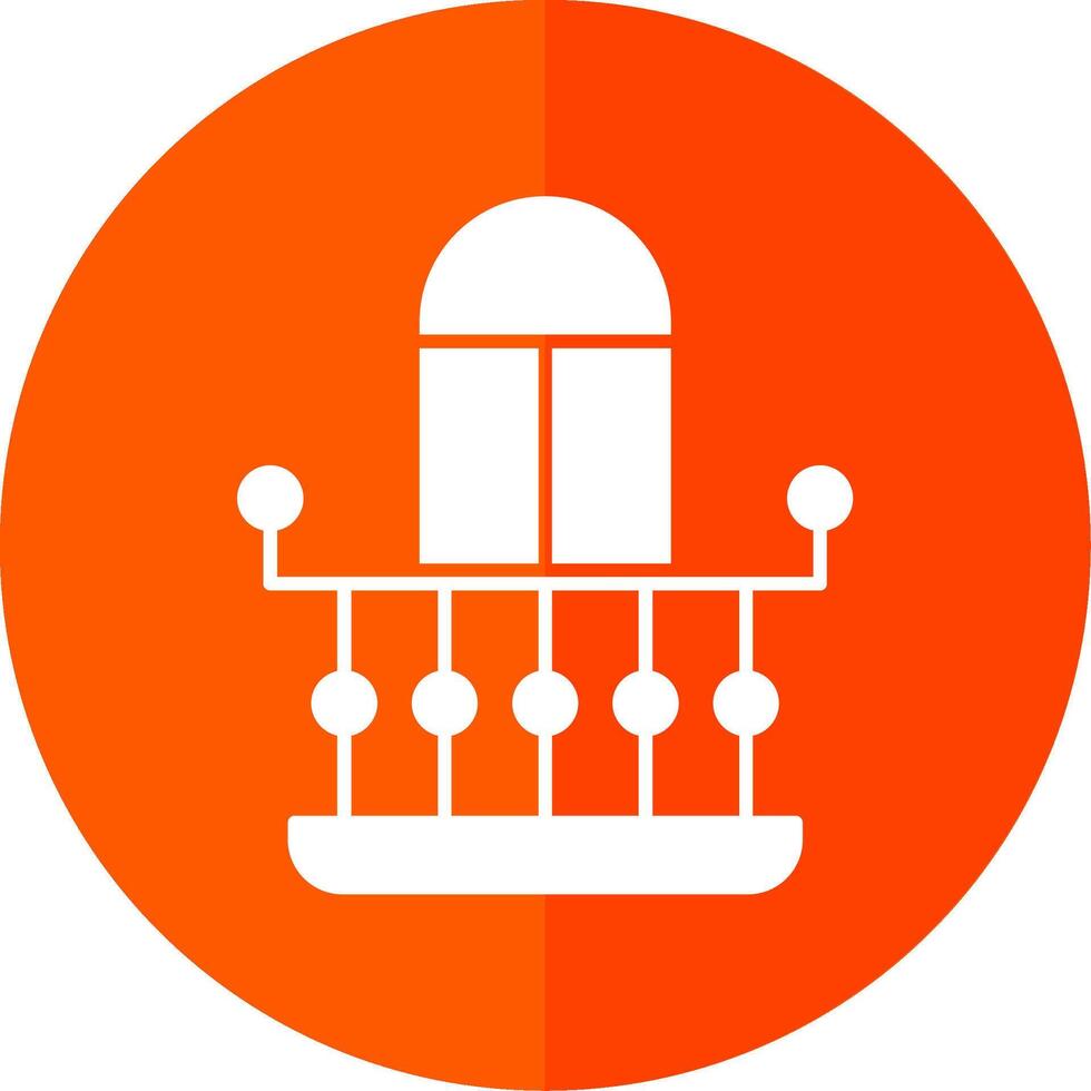 Balcony Glyph Red Circle Icon vector