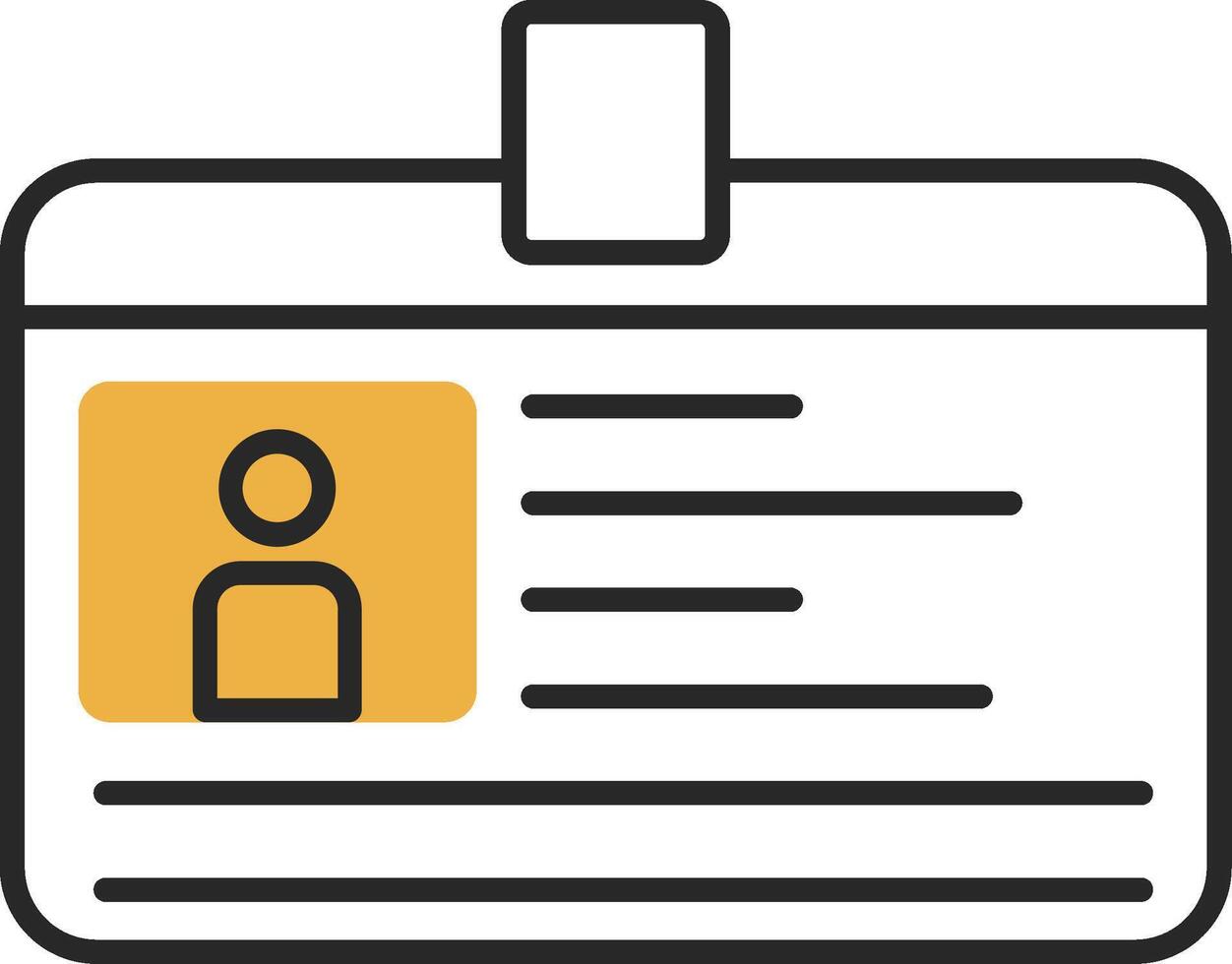 Id Card Skined Filled Icon vector
