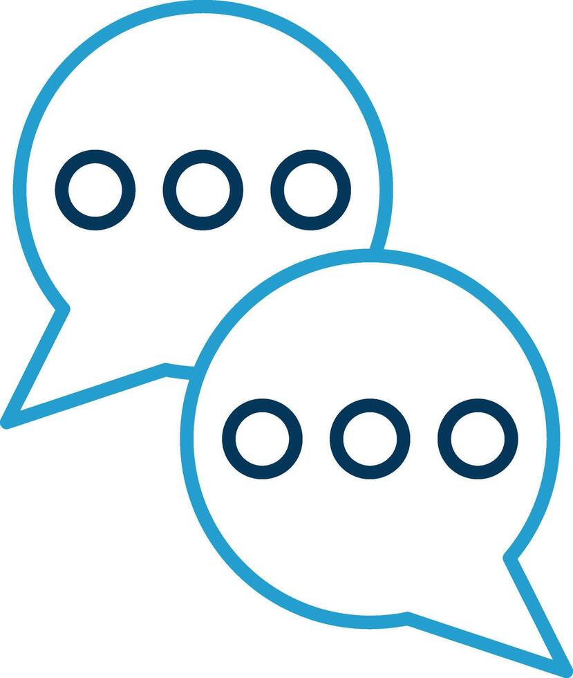 Messages Line Blue Two Color Icon vector