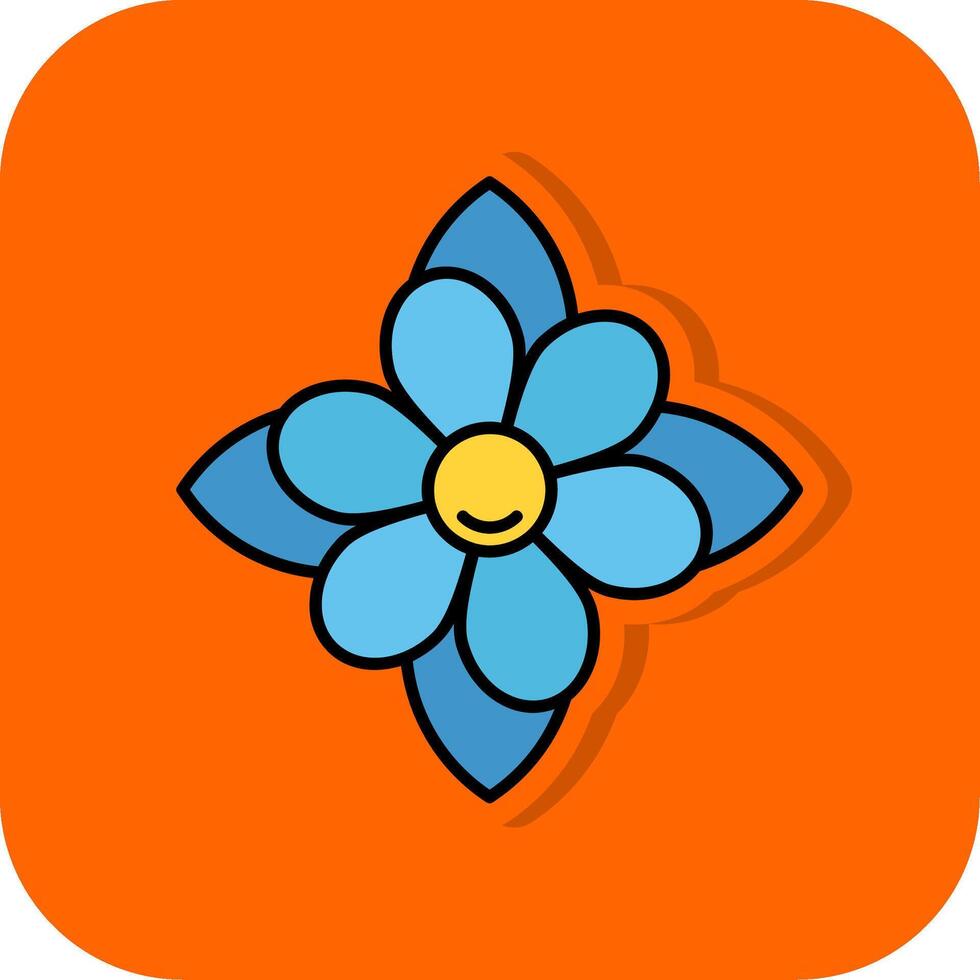 Carnation Filled Orange background Icon vector