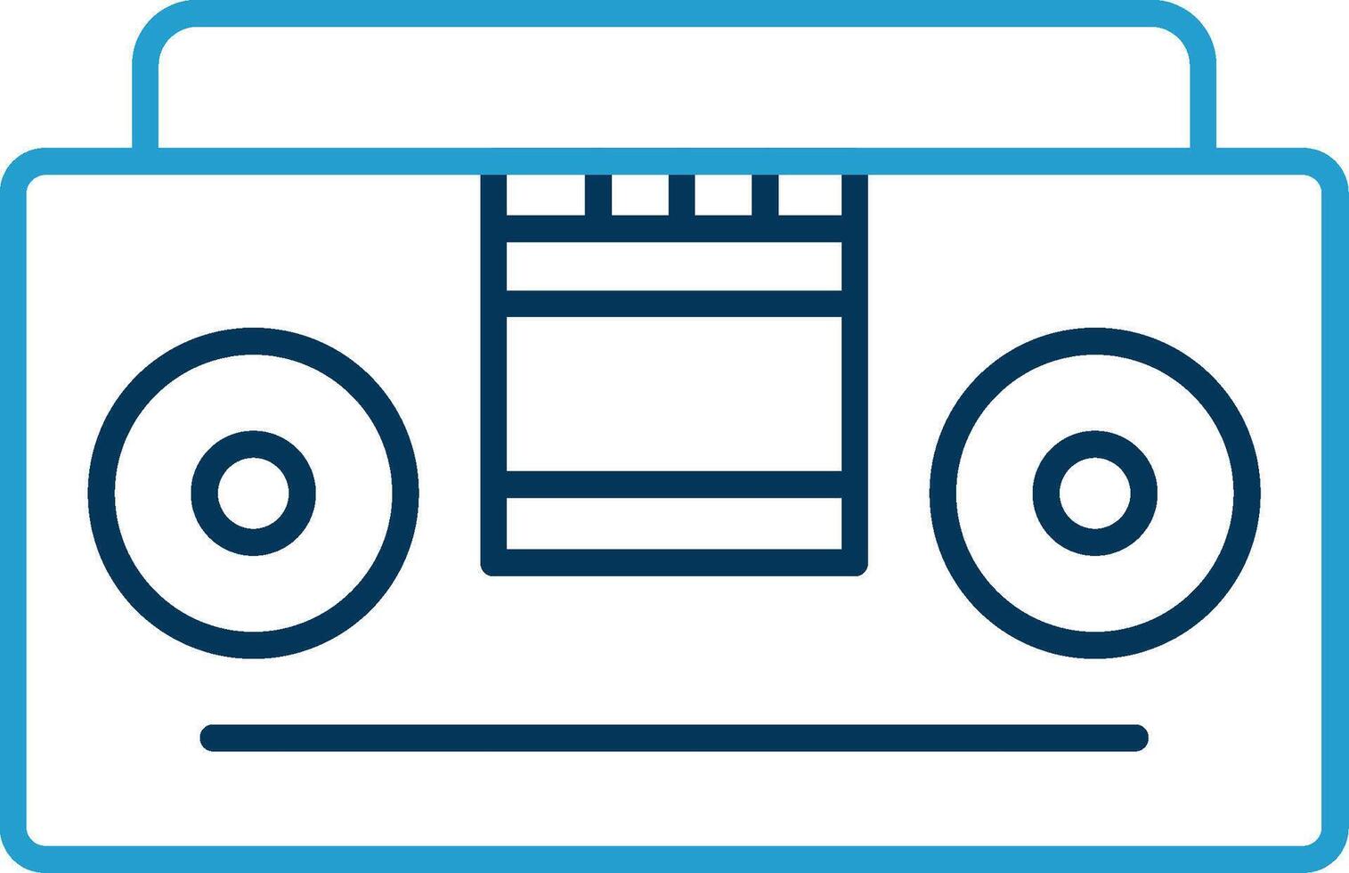 Tape Recorder Line Blue Two Color Icon vector