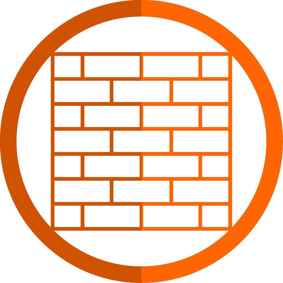 Brickwall Line Orange Circle Icon vector