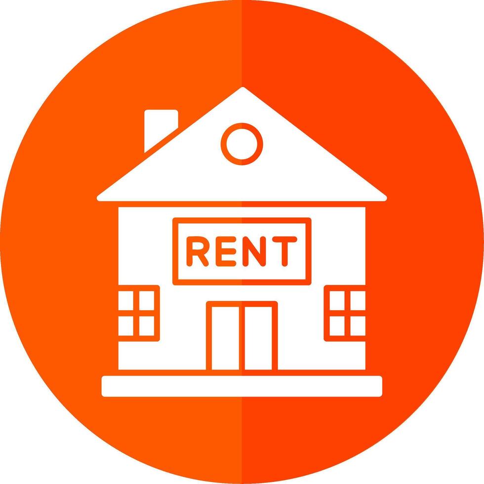 House for Rent Glyph Red Circle Icon vector