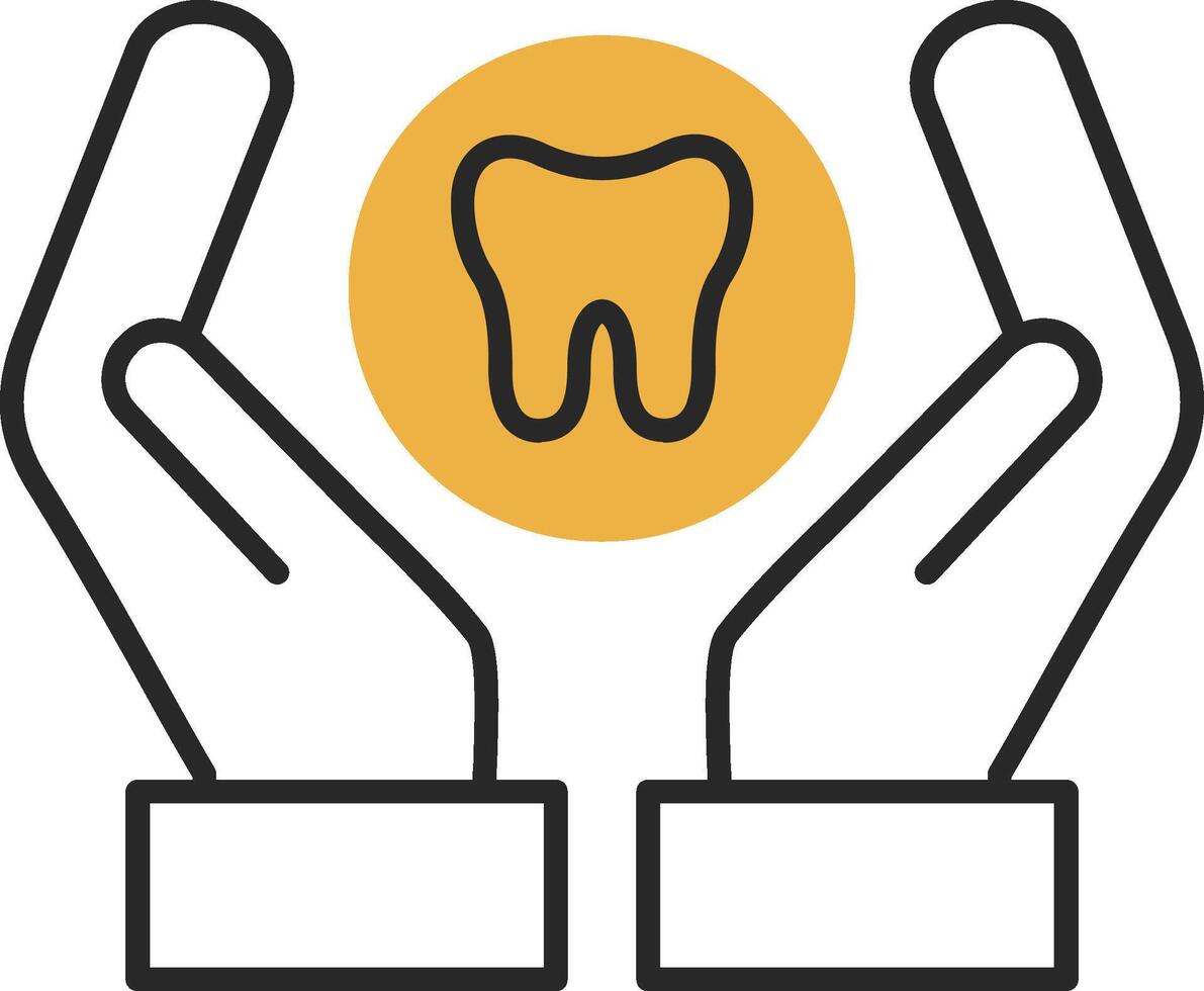 Dental Care Skined Filled Icon vector