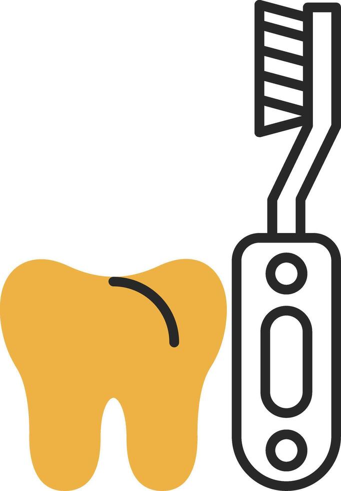 eléctrico cepillo de dientes desollado lleno icono vector