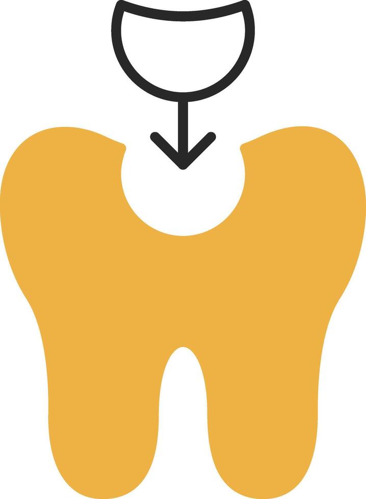 Tooth Filling Skined Filled Icon vector