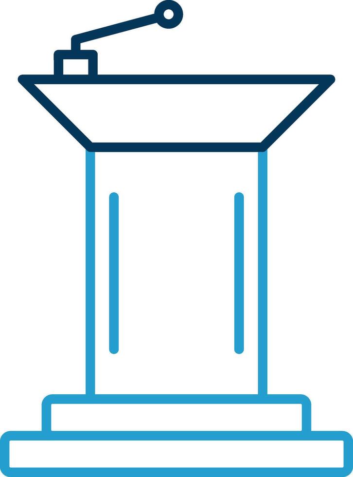 Podium Line Blue Two Color Icon vector