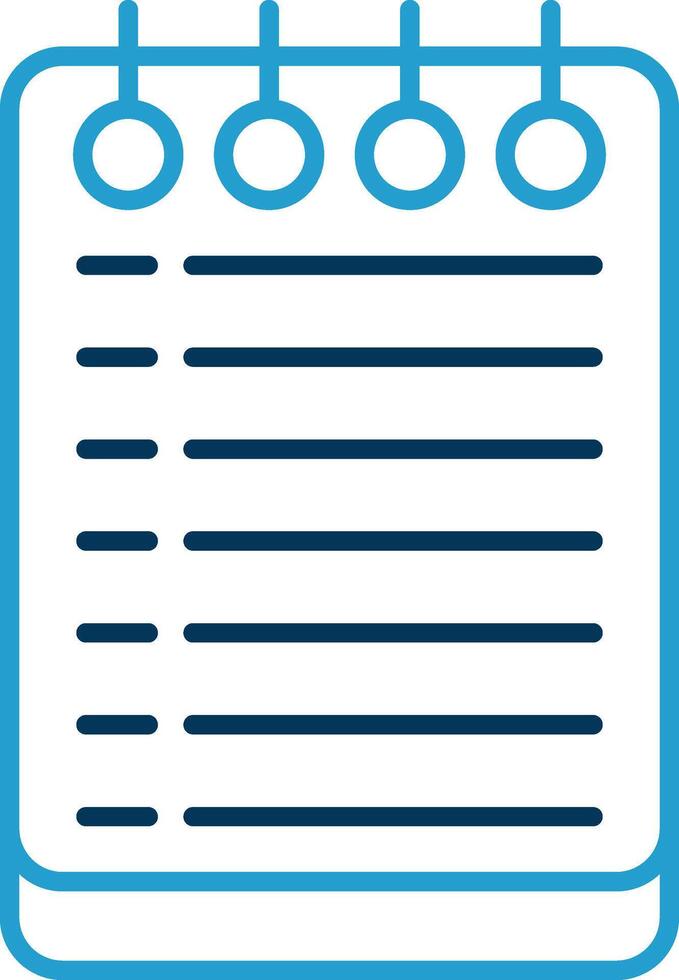 Notes Line Blue Two Color Icon vector
