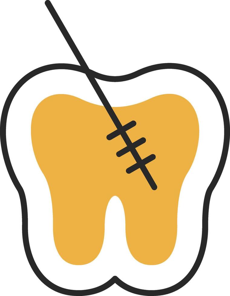 Root Canal Skined Filled Icon vector