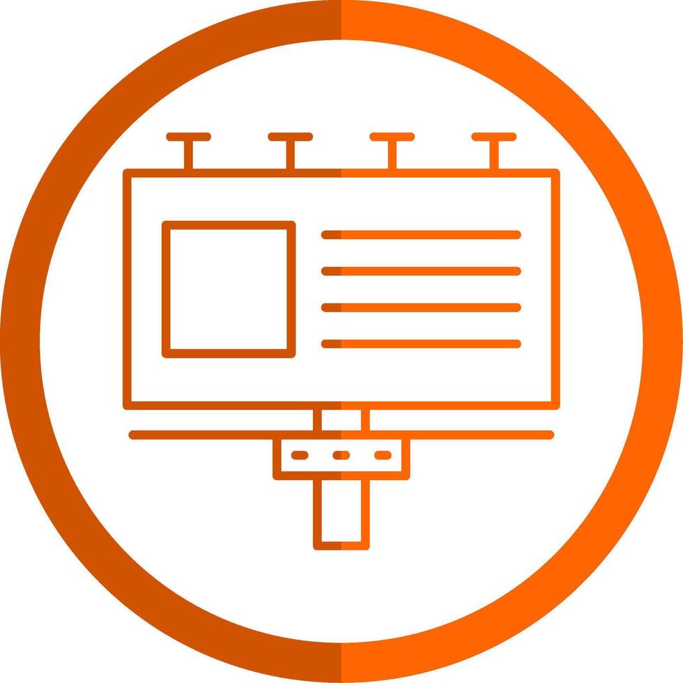 Billboards Line Orange Circle Icon vector
