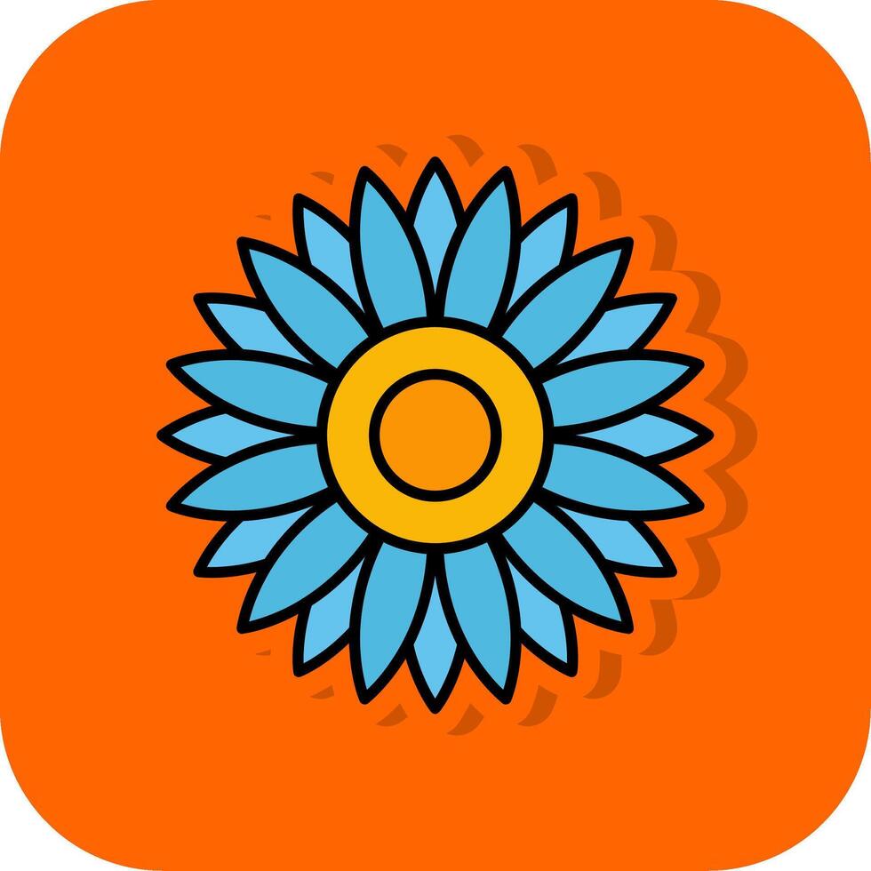 dalia lleno naranja antecedentes icono vector