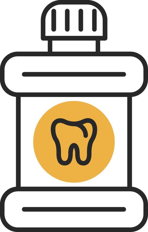 Mouthwash Skined Filled Icon vector