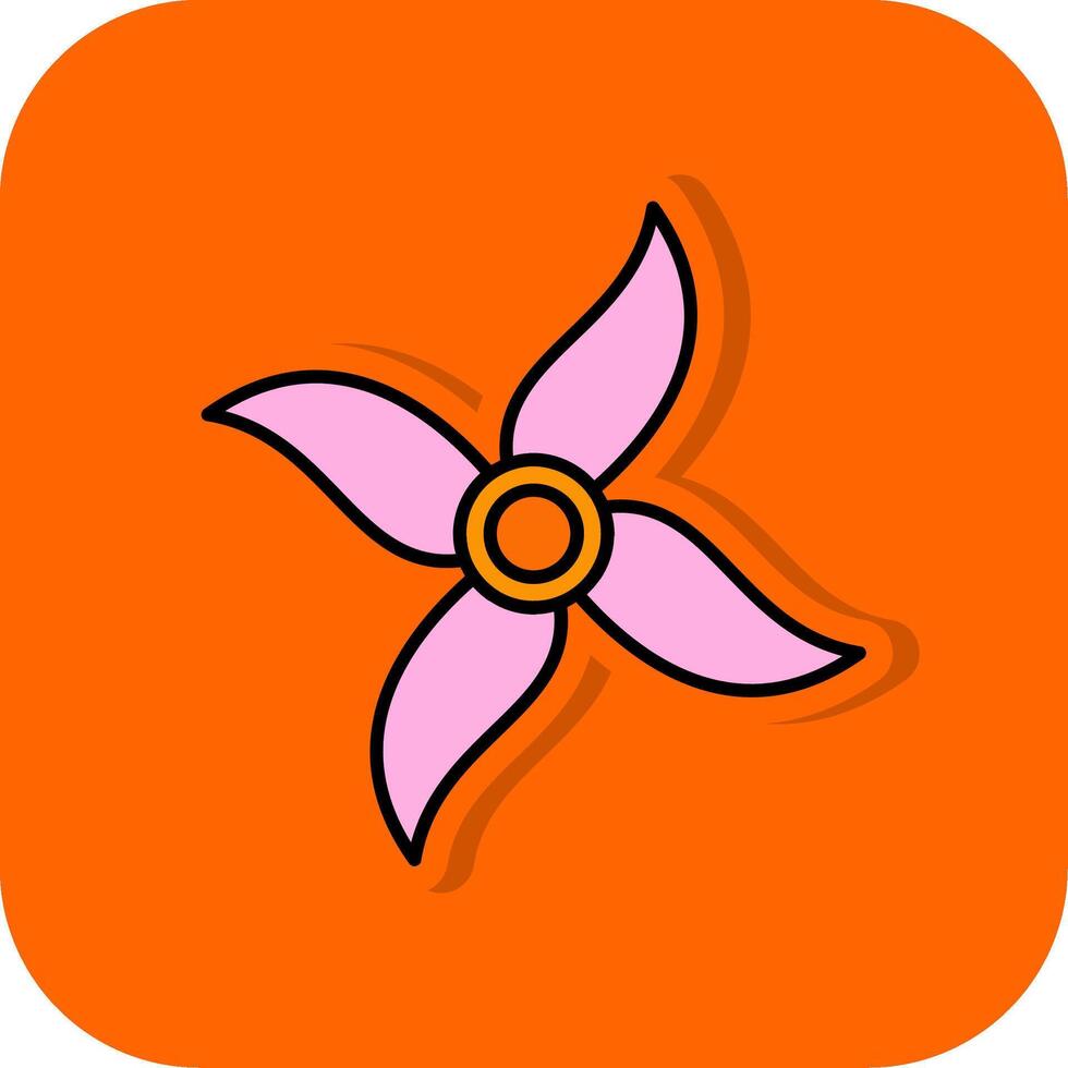 Ixora Filled Orange background Icon vector