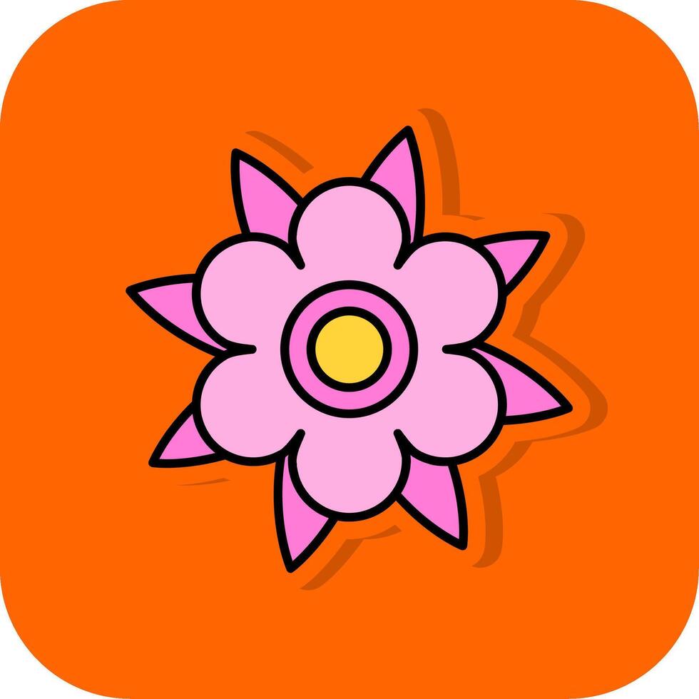 dalia lleno naranja antecedentes icono vector