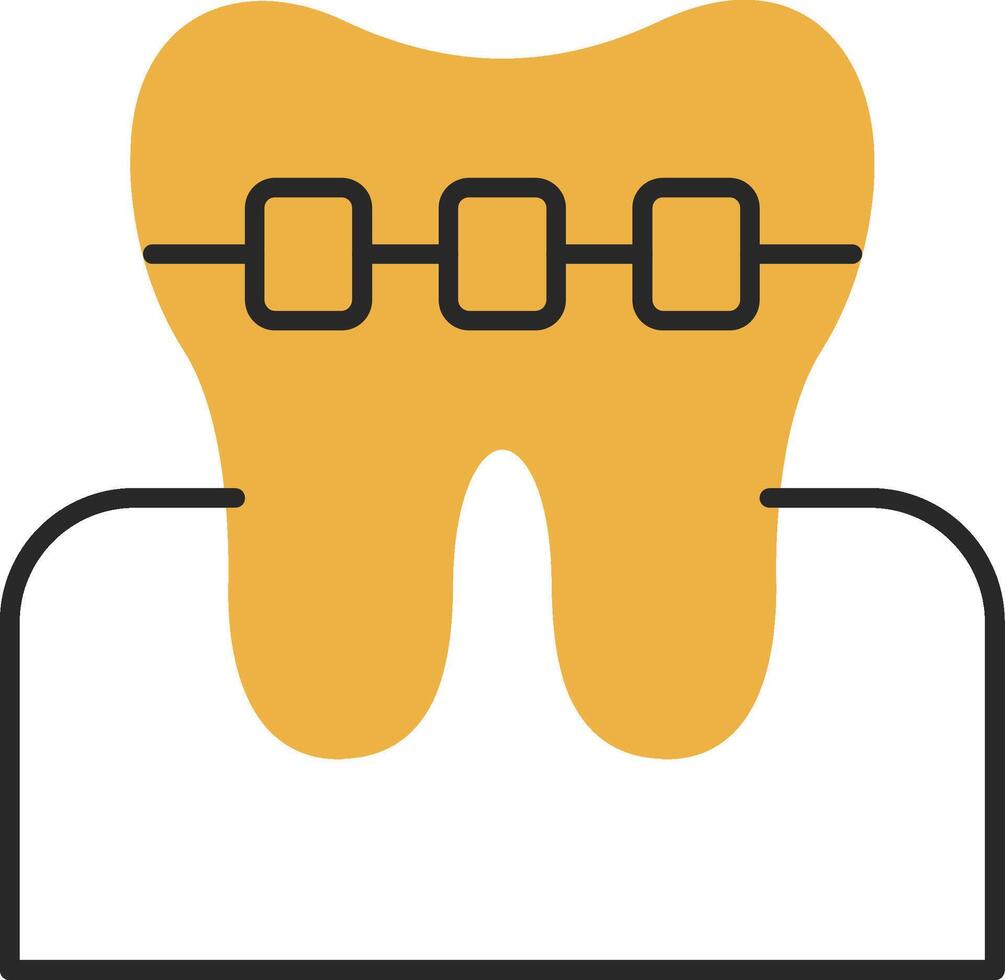 Braces Skined Filled Icon vector