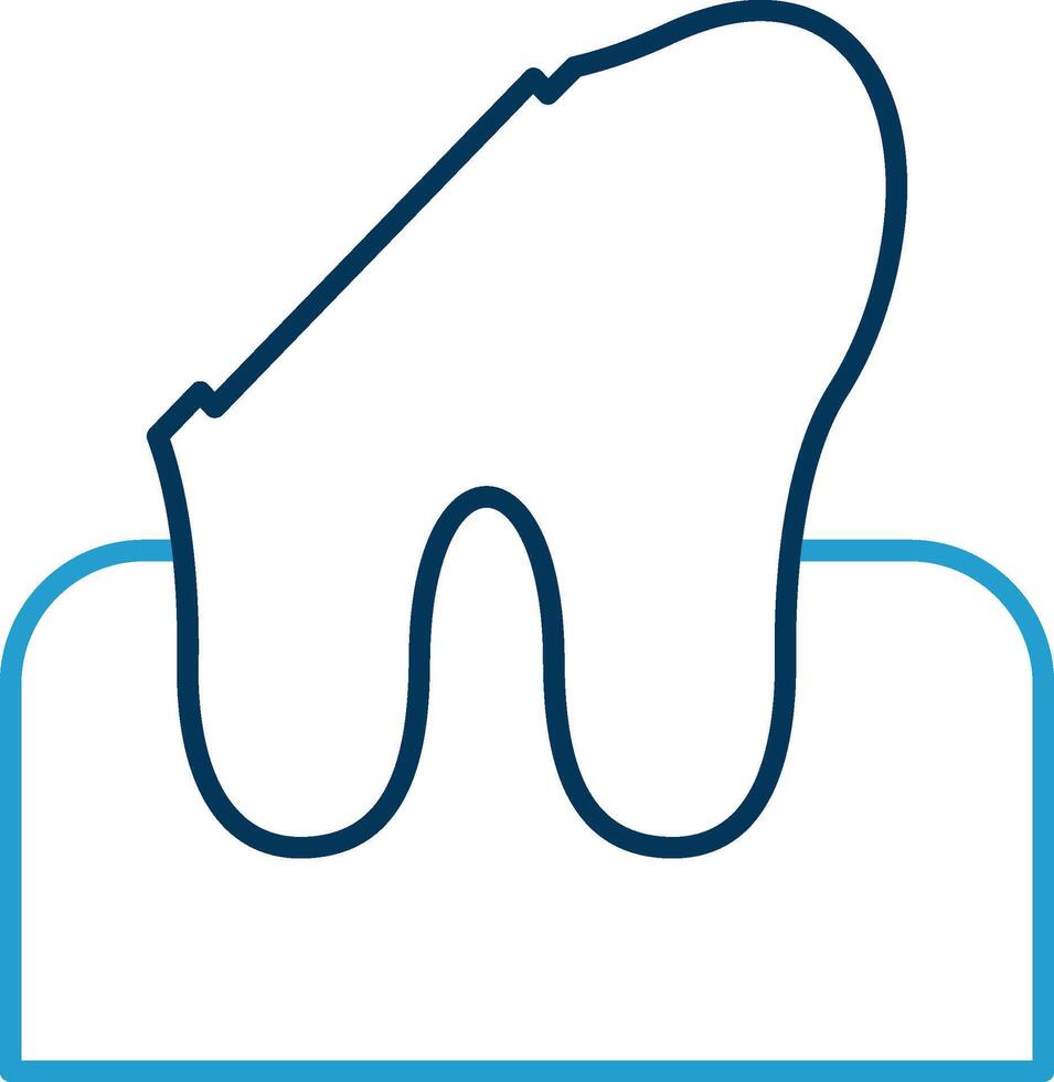 Dental Caries Line Blue Two Color Icon vector