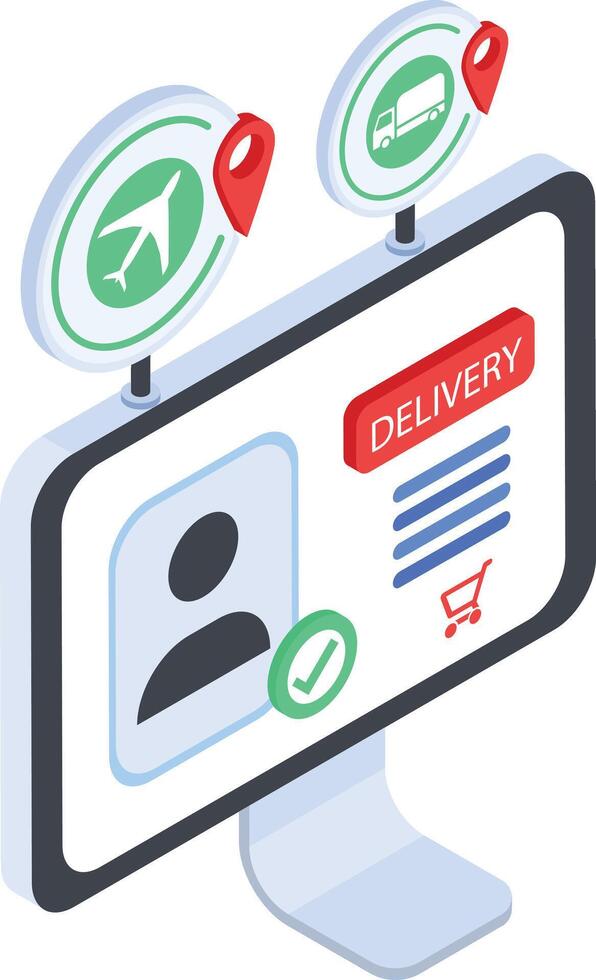 Order Confirmed Delivery on Screen vector