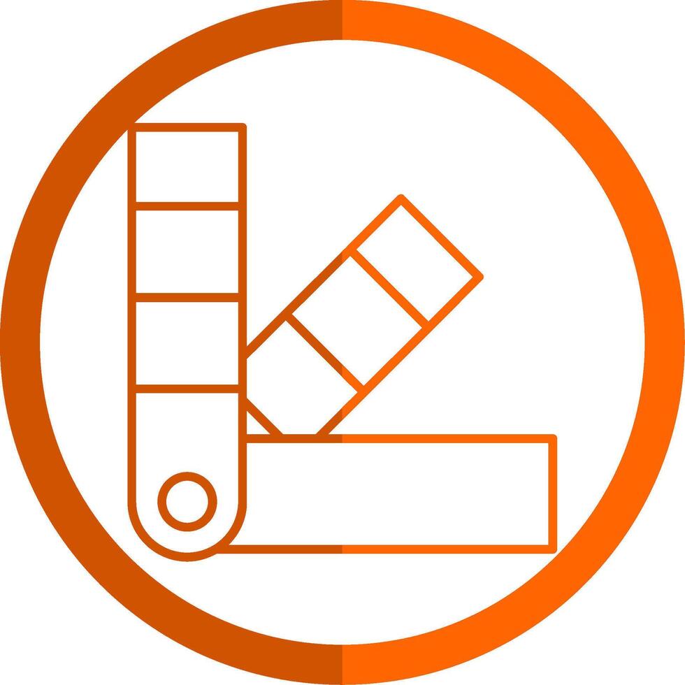 color muestra de tela línea naranja circulo icono vector