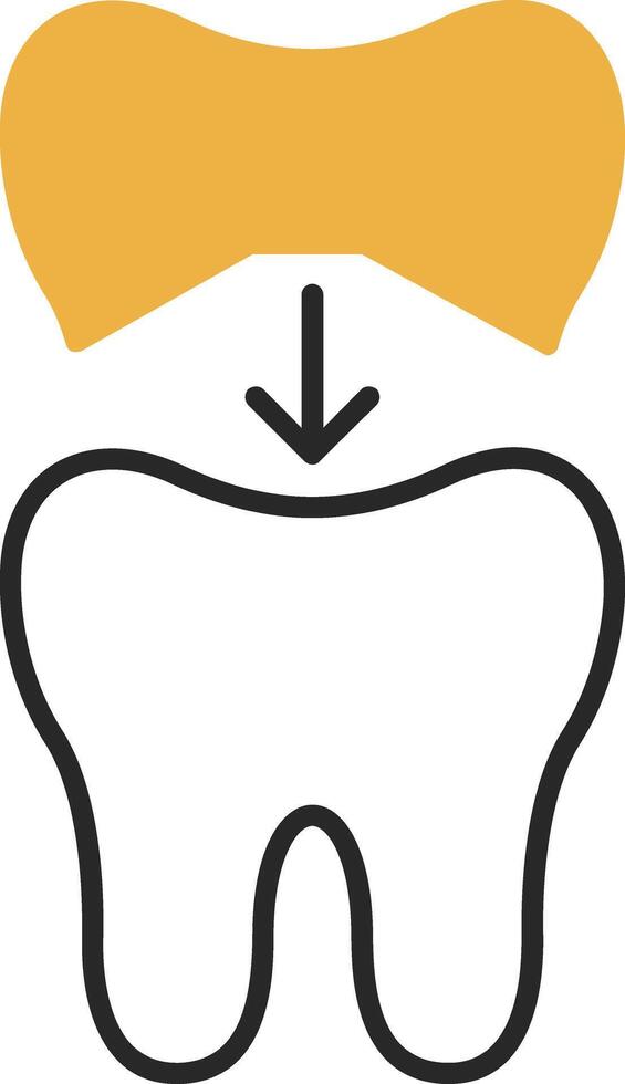Tooth Cap Skined Filled Icon vector