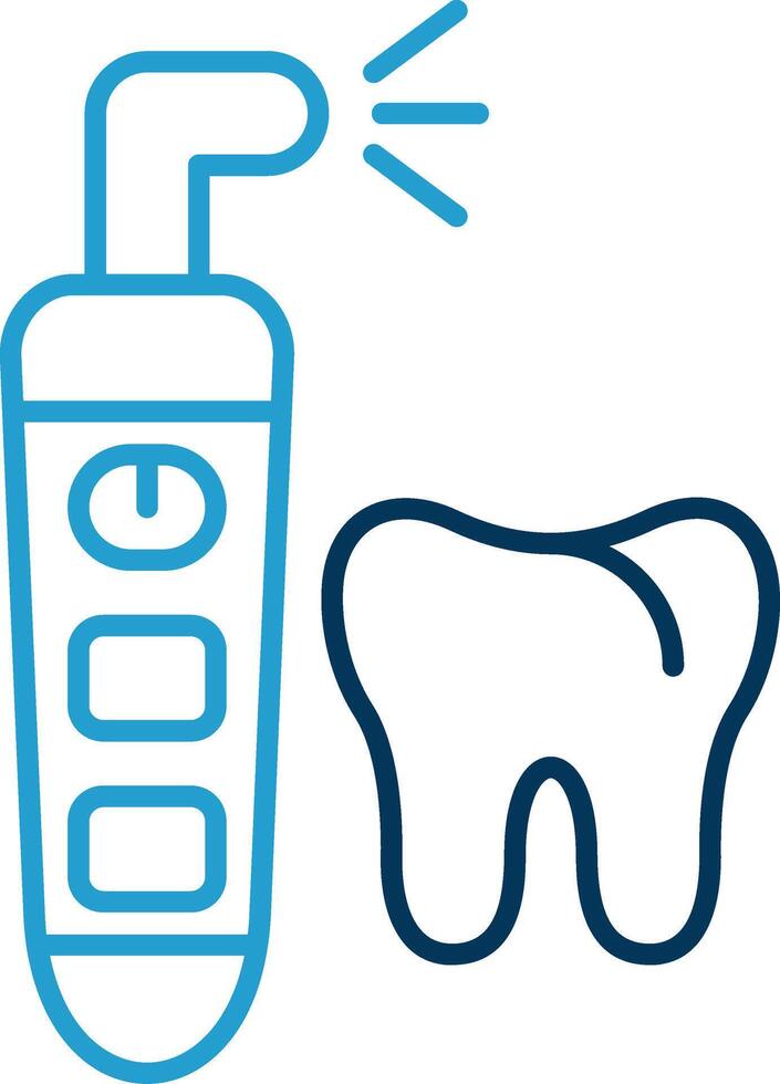 Dental Irrigator Line Blue Two Color Icon vector