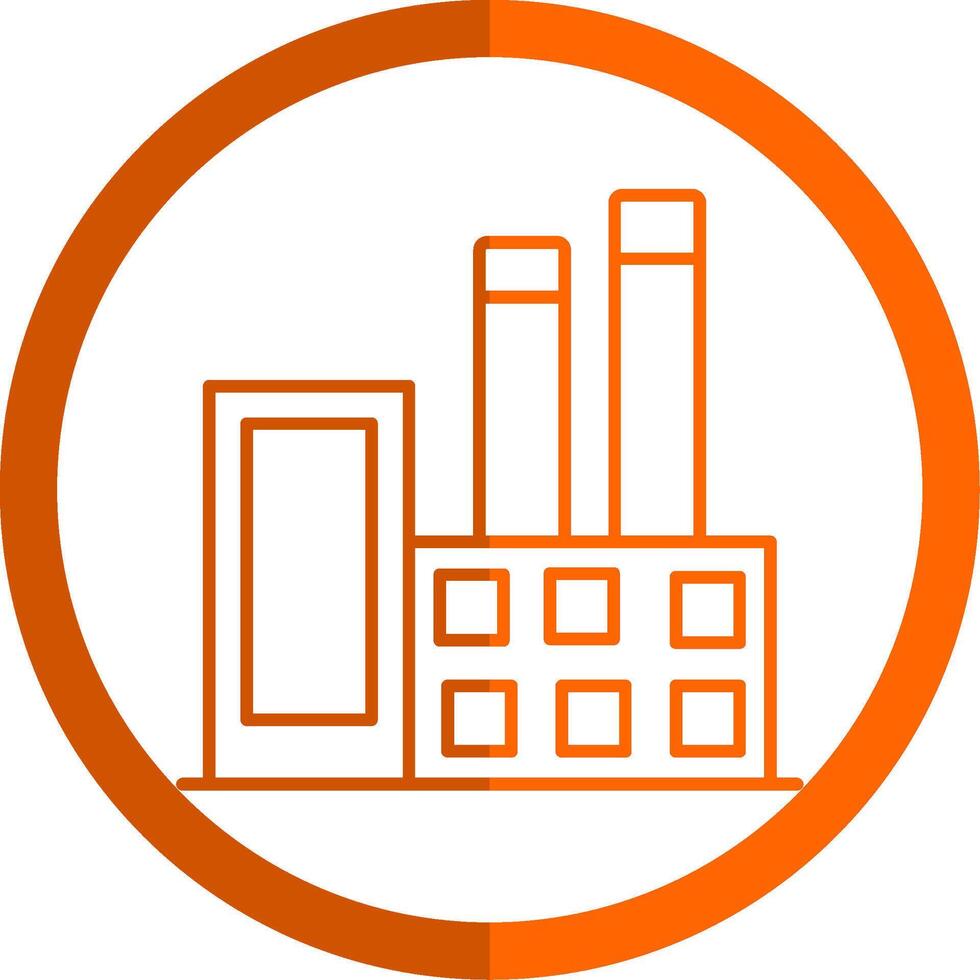 Industrial Buildings Line Orange Circle Icon vector