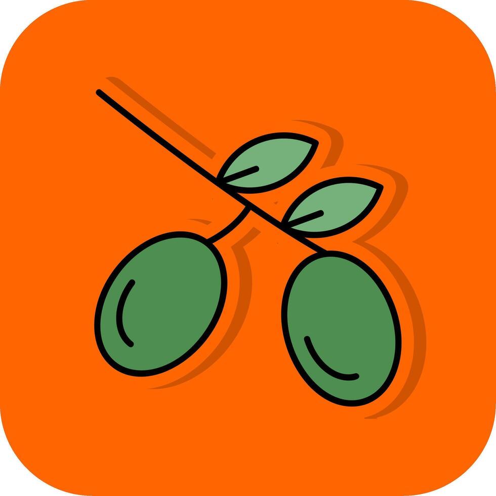 Olive Filled Orange background Icon vector