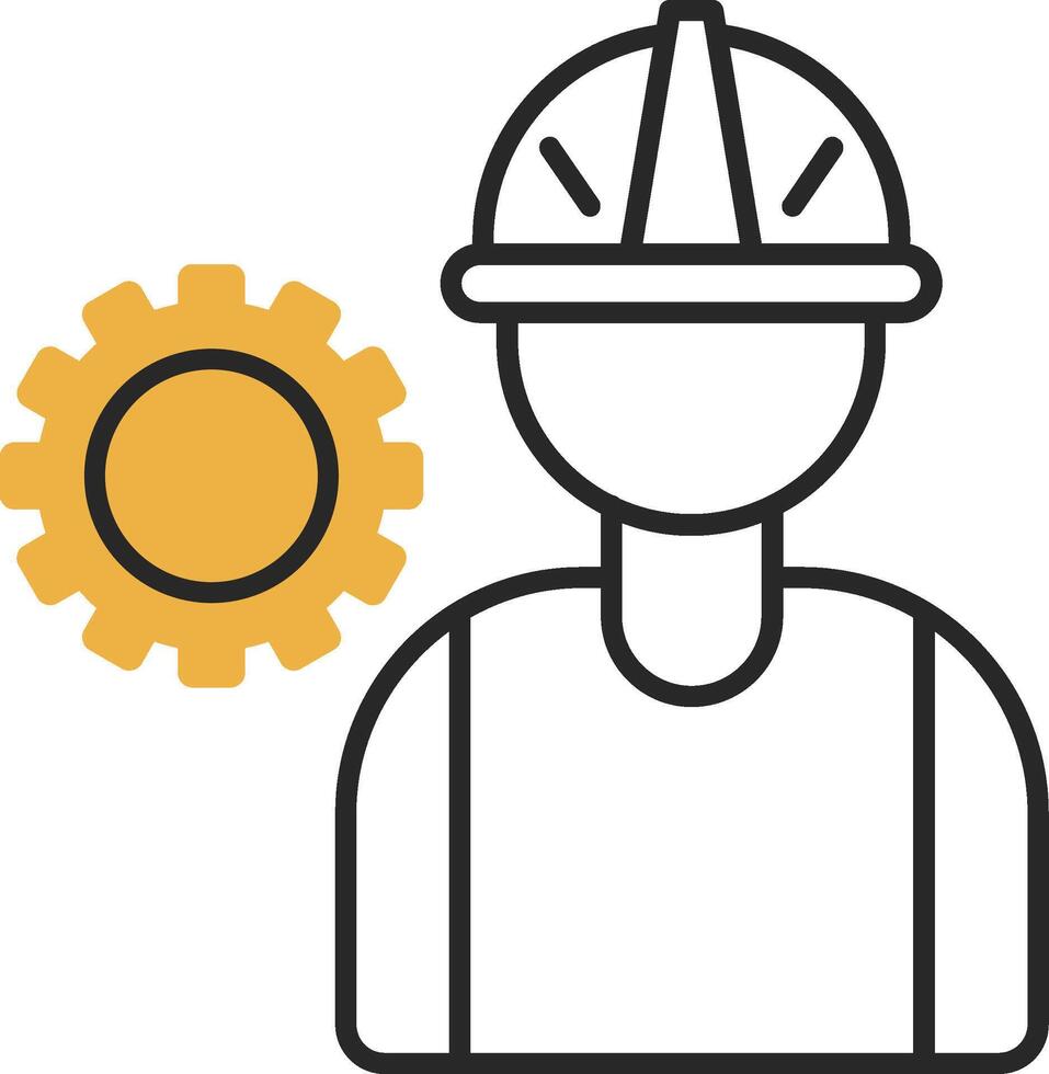 Worker Skined Filled Icon vector