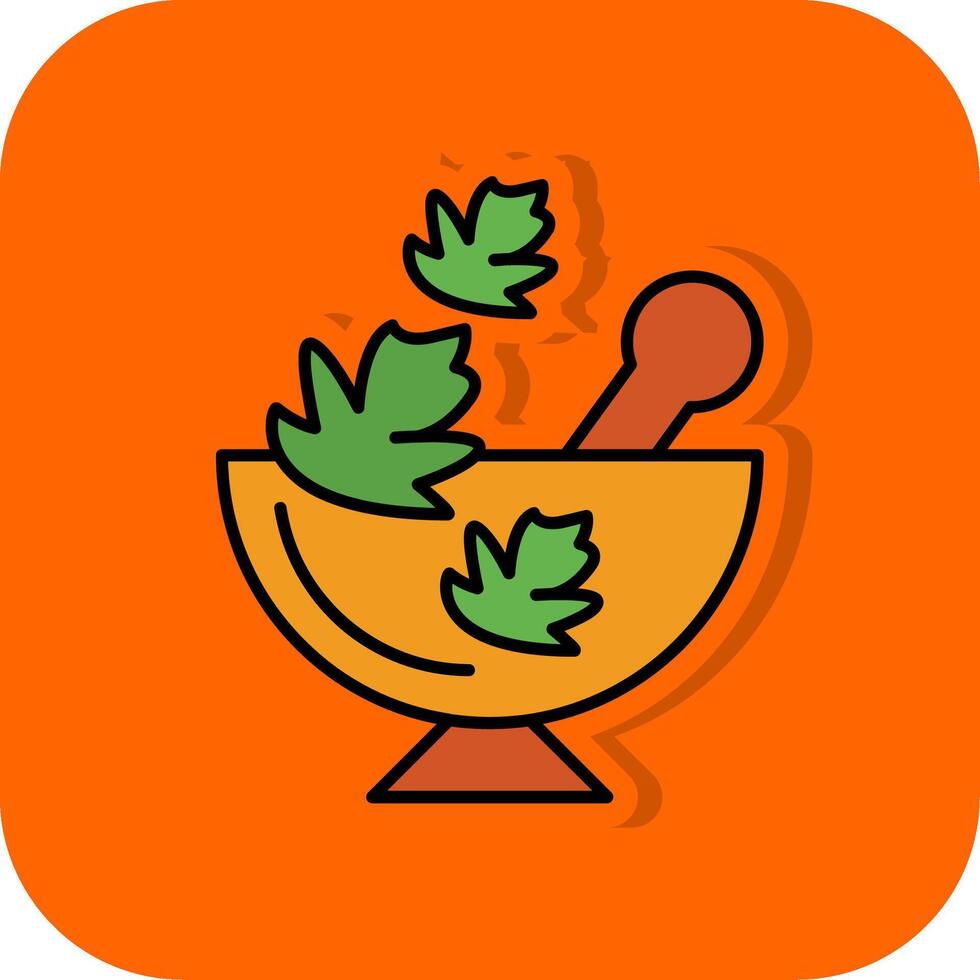 Herbal Filled Orange background Icon vector