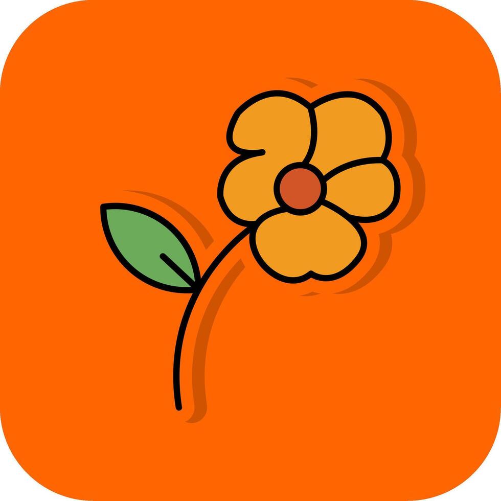 malva lleno naranja antecedentes icono vector