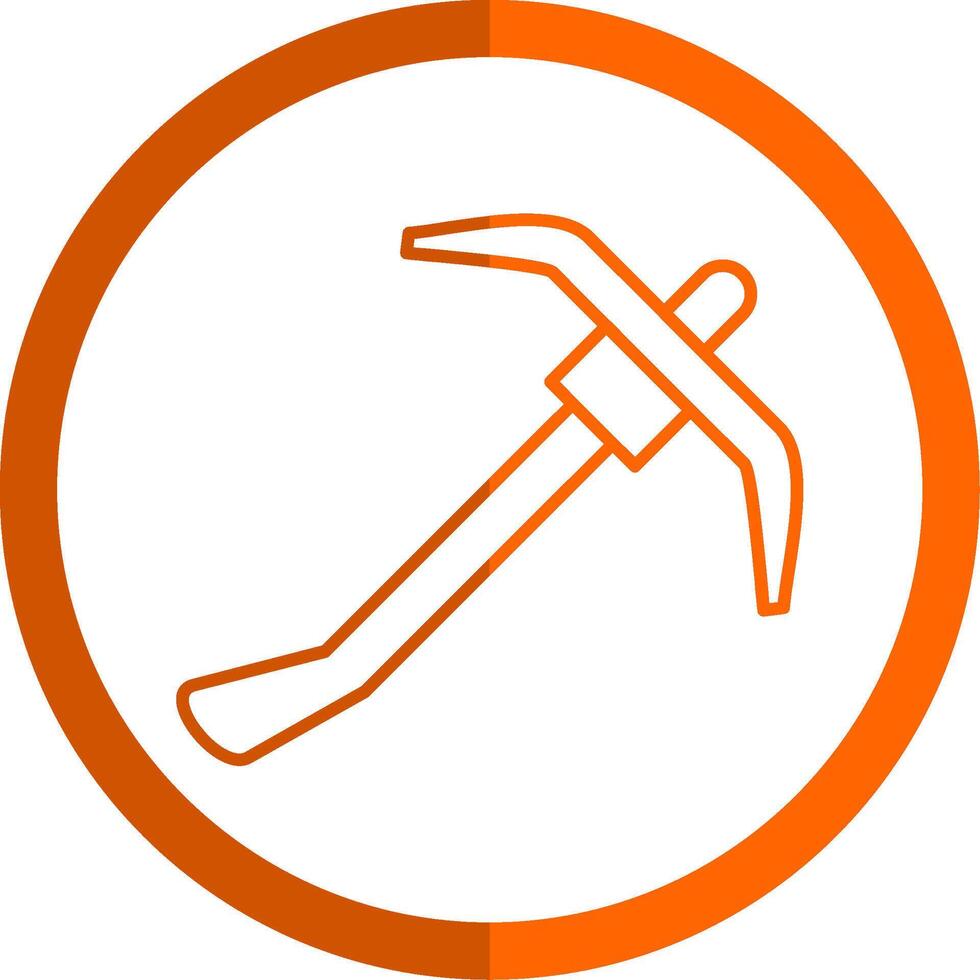 Hoe Line Orange Circle Icon vector