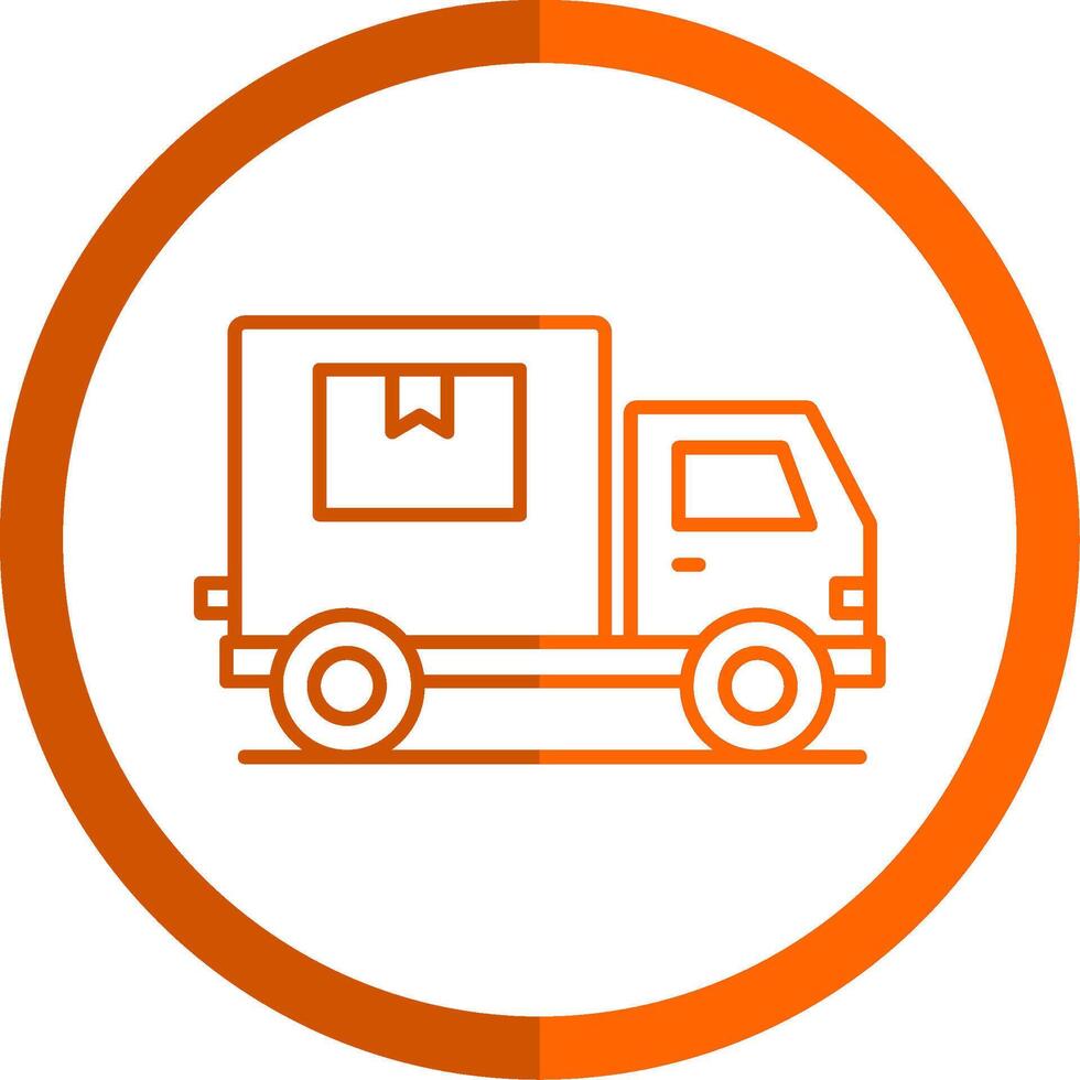 Truck Line Orange Circle Icon vector