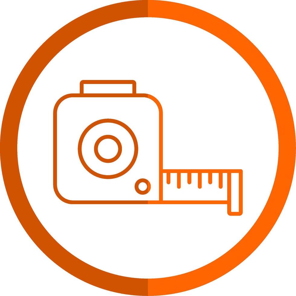 Tape Measure Line Orange Circle Icon vector