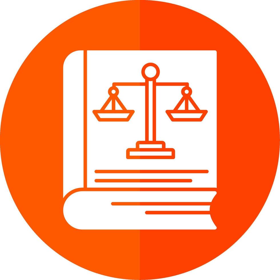 Law Book Glyph Red Circle Icon vector