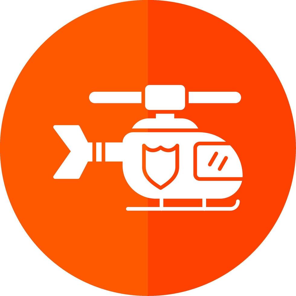 Police Helicopter Glyph Red Circle Icon vector