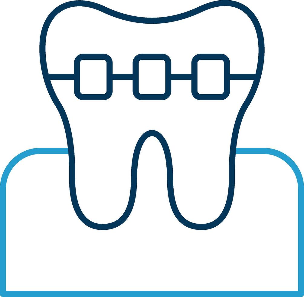Braces Line Blue Two Color Icon vector
