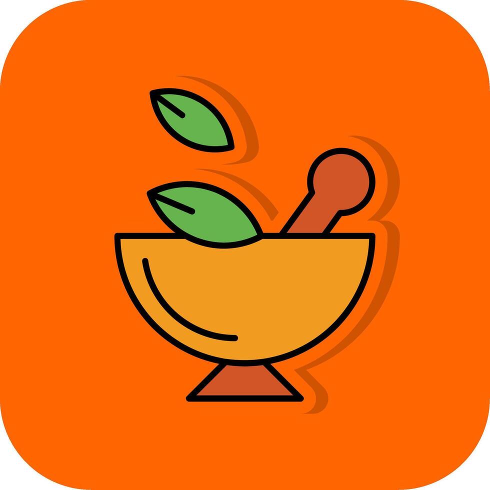 Grind Filled Orange background Icon vector