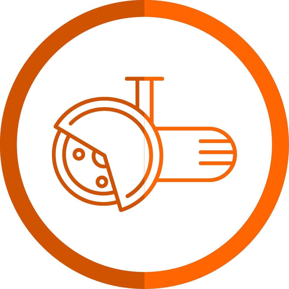 Angle Grinder Line Orange Circle Icon vector