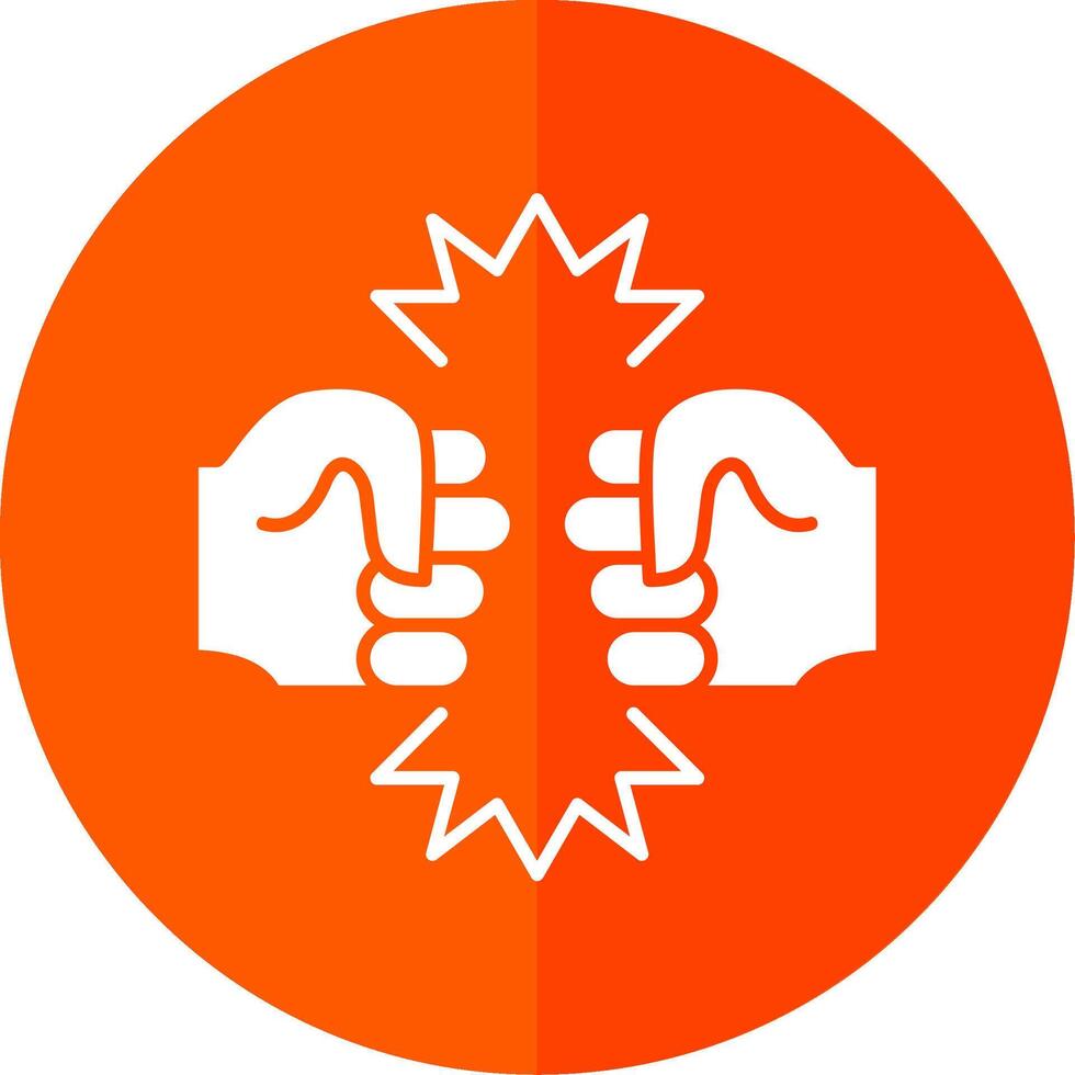 Fighting Glyph Red Circle Icon vector