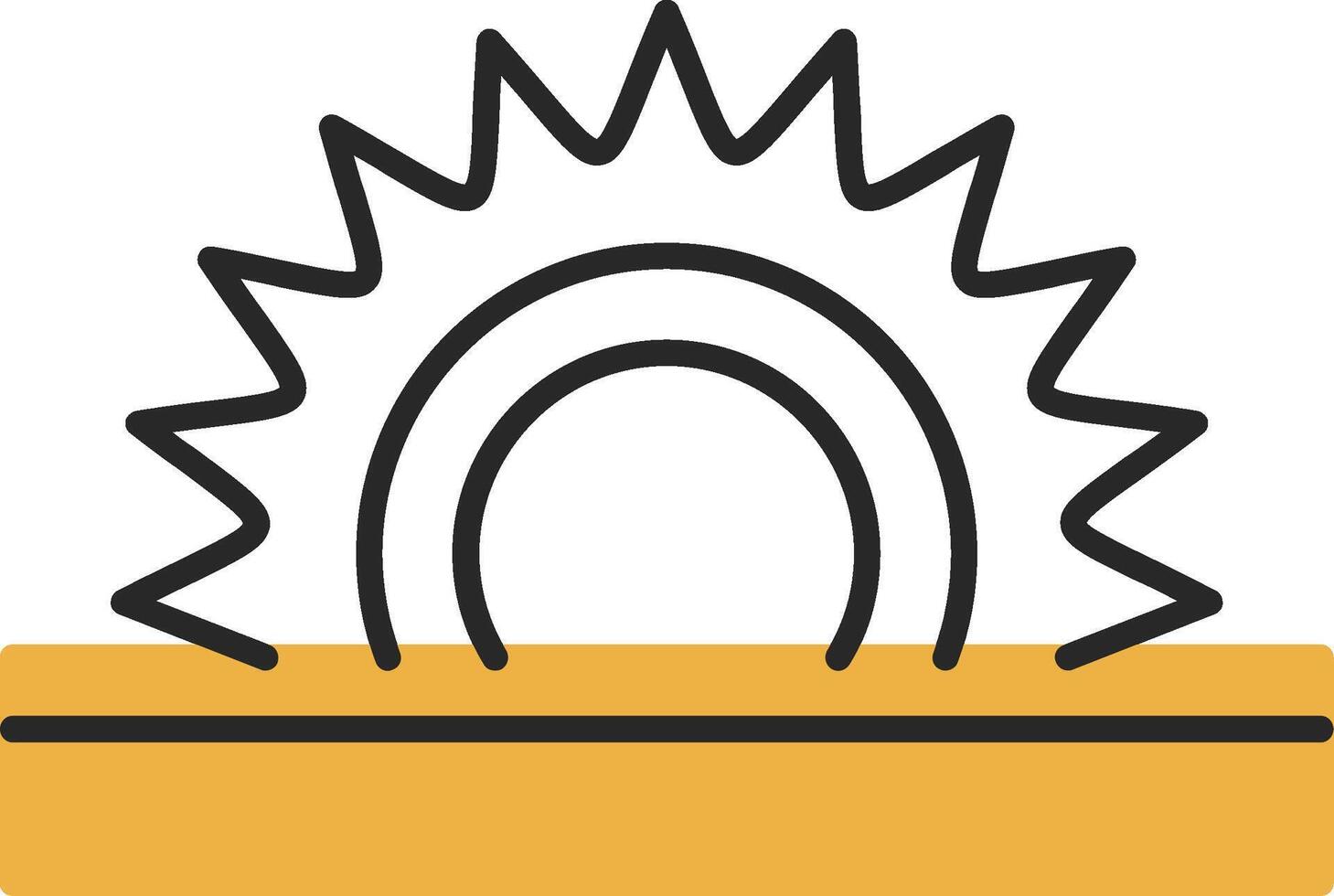 circular Sierra desollado lleno icono vector