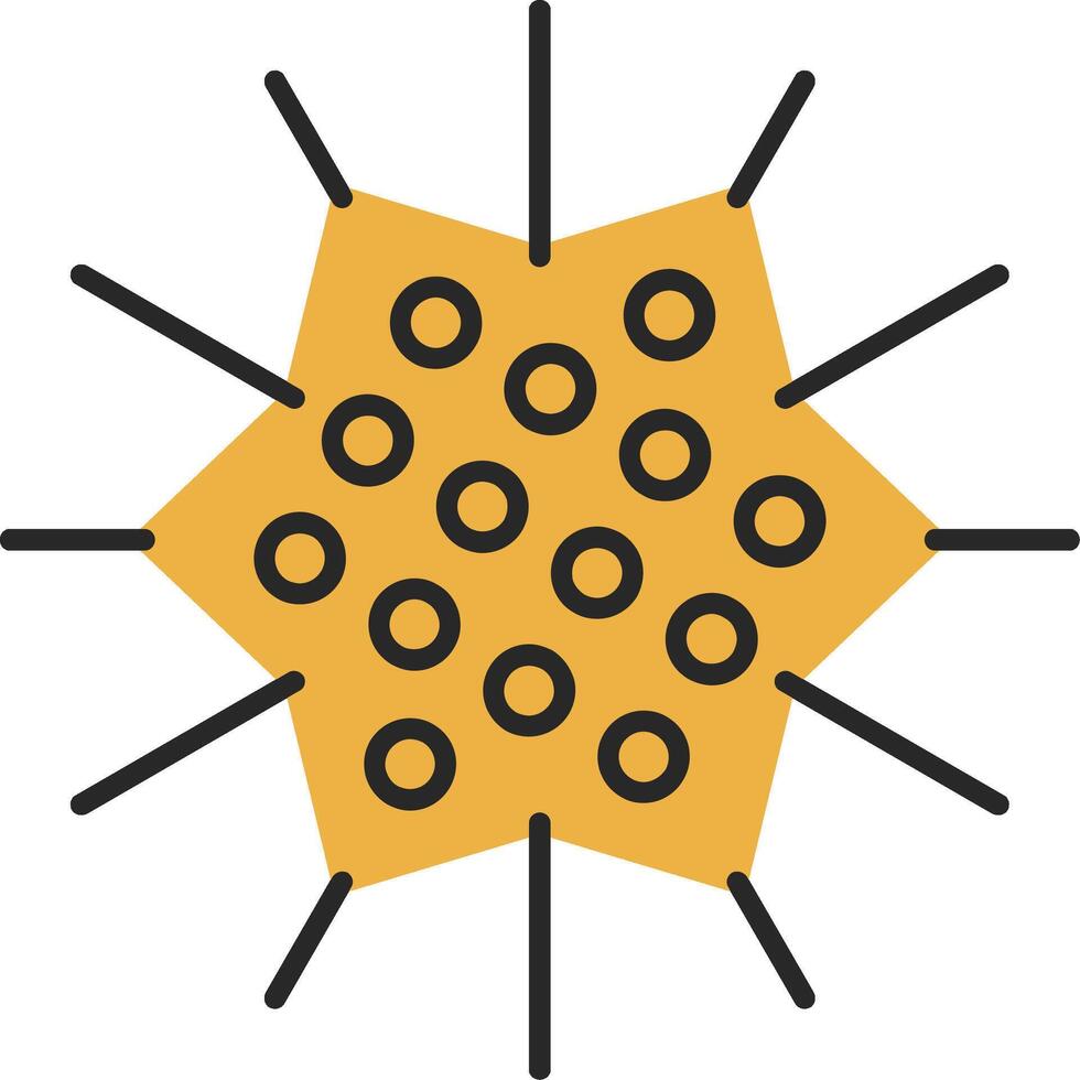 Sea Urchin Skined Filled Icon vector